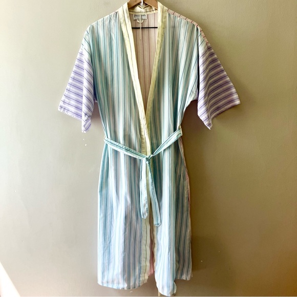 Vintage Other - VINTAGE Striped Colorblock Lightweight Robe